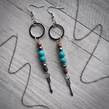 Load image into Gallery viewer, Western Boho Silver Arrow Earrings
