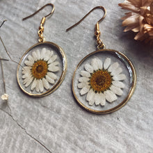 Load image into Gallery viewer, Pressed Daisy Flower Earrings
