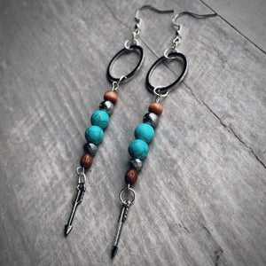 Western Boho Silver Arrow Earrings